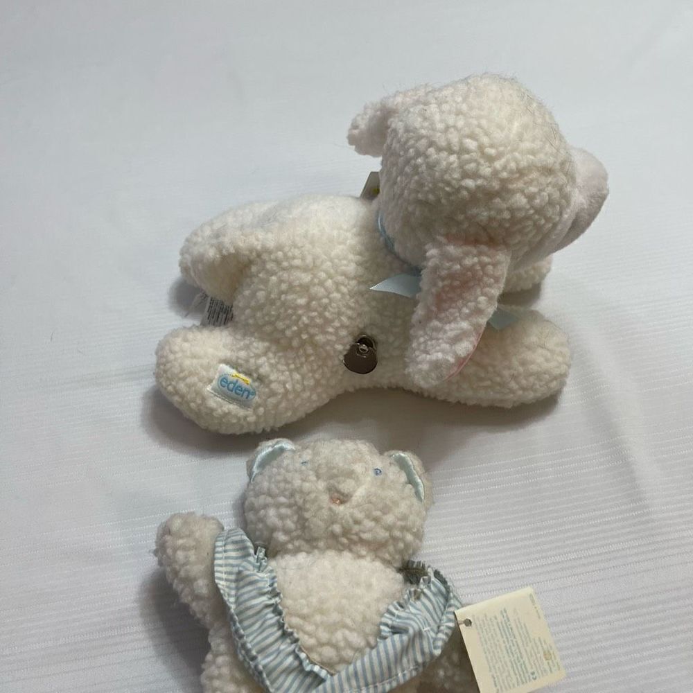 Eden Baby Tunes Musical White Lamb Lovey Plush Working Dead stock Vintage